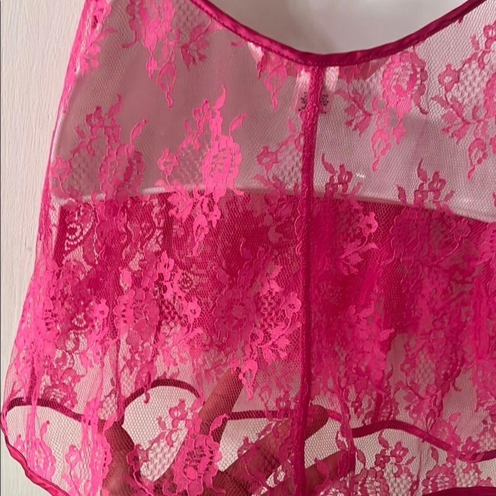 Victoria's Secret Pink Lace Chemise with Plunging V-Neck - Picture 4 of 8